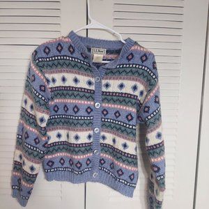 L.L. Bean Multicolor Patterned Cardigan